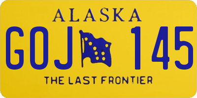 AK license plate GOJ145