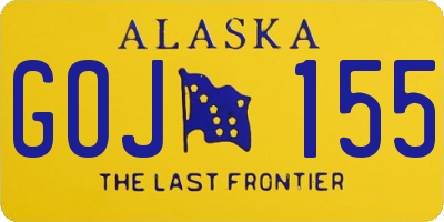 AK license plate GOJ155
