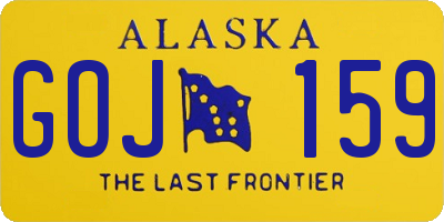 AK license plate GOJ159