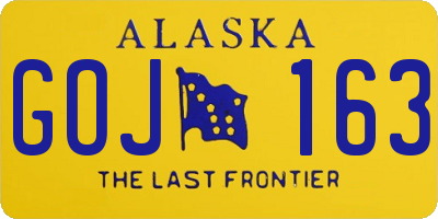 AK license plate GOJ163