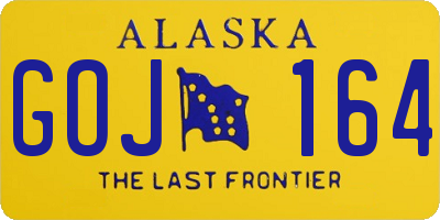 AK license plate GOJ164