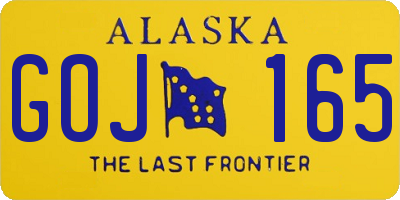 AK license plate GOJ165