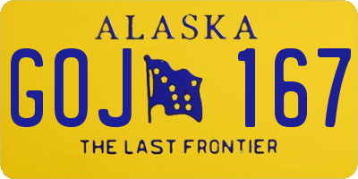 AK license plate GOJ167
