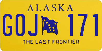 AK license plate GOJ171