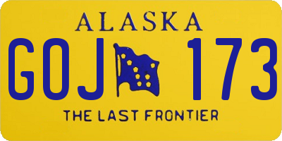 AK license plate GOJ173
