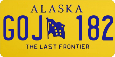AK license plate GOJ182