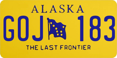 AK license plate GOJ183
