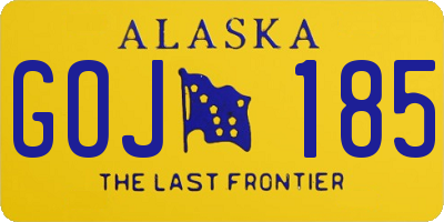 AK license plate GOJ185