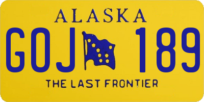 AK license plate GOJ189