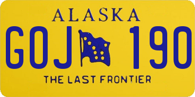 AK license plate GOJ190