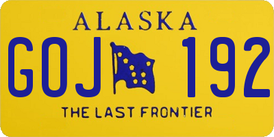 AK license plate GOJ192
