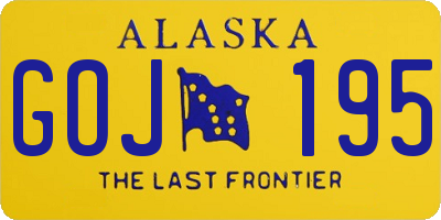 AK license plate GOJ195