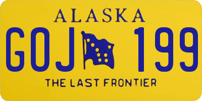AK license plate GOJ199