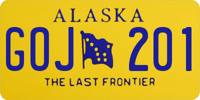 AK license plate GOJ201