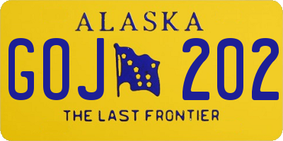 AK license plate GOJ202