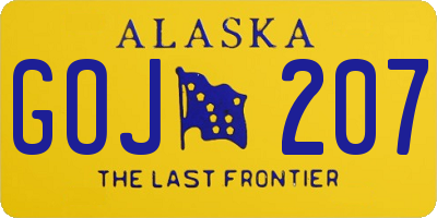 AK license plate GOJ207