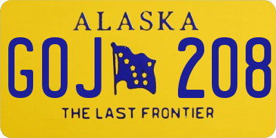AK license plate GOJ208
