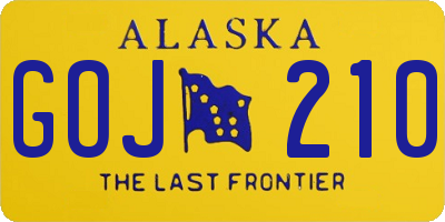 AK license plate GOJ210