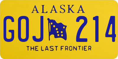 AK license plate GOJ214
