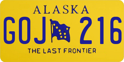 AK license plate GOJ216
