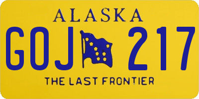 AK license plate GOJ217