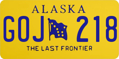 AK license plate GOJ218