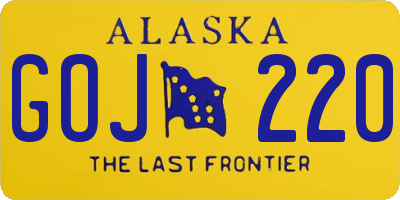 AK license plate GOJ220