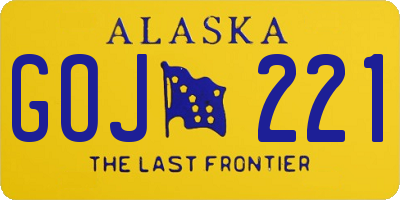 AK license plate GOJ221