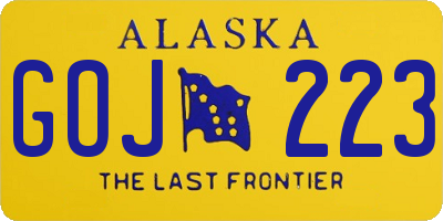 AK license plate GOJ223