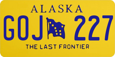 AK license plate GOJ227