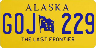 AK license plate GOJ229
