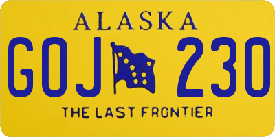 AK license plate GOJ230