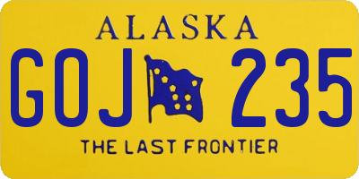 AK license plate GOJ235