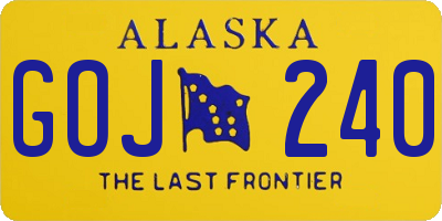 AK license plate GOJ240