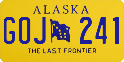AK license plate GOJ241