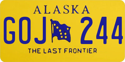 AK license plate GOJ244