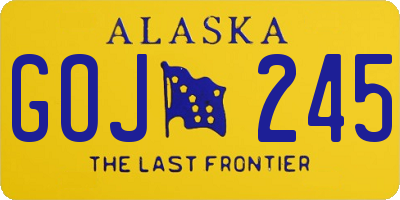 AK license plate GOJ245