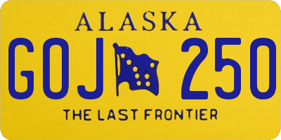 AK license plate GOJ250