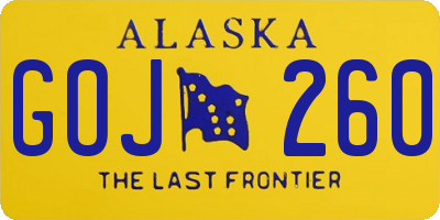 AK license plate GOJ260