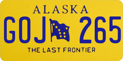 AK license plate GOJ265