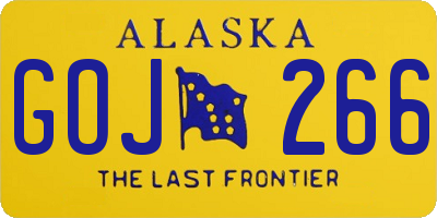 AK license plate GOJ266