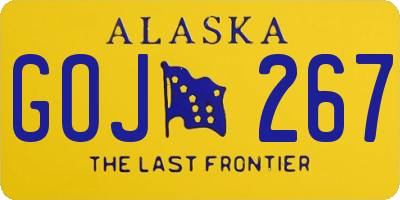 AK license plate GOJ267