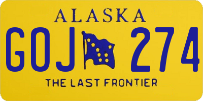 AK license plate GOJ274
