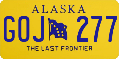 AK license plate GOJ277
