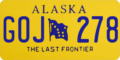 AK license plate GOJ278