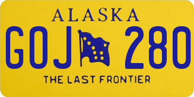 AK license plate GOJ280