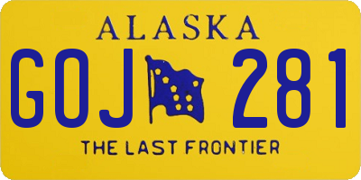 AK license plate GOJ281