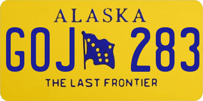 AK license plate GOJ283