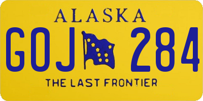 AK license plate GOJ284