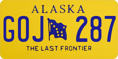 AK license plate GOJ287